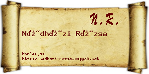 Nádházi Rózsa névjegykártya