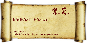 Nádházi Rózsa névjegykártya