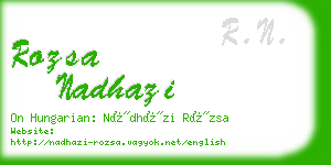 rozsa nadhazi business card